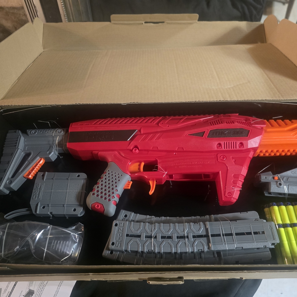 Vibrant Red and Orange Action Blaster Playset